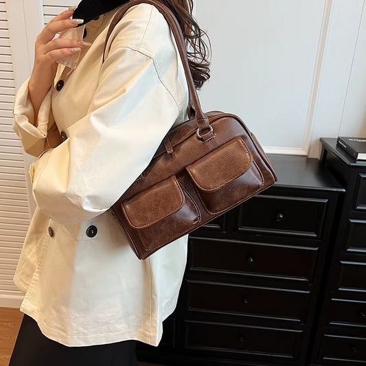 Torba na ramię z dwoma kieszonkami z przodu