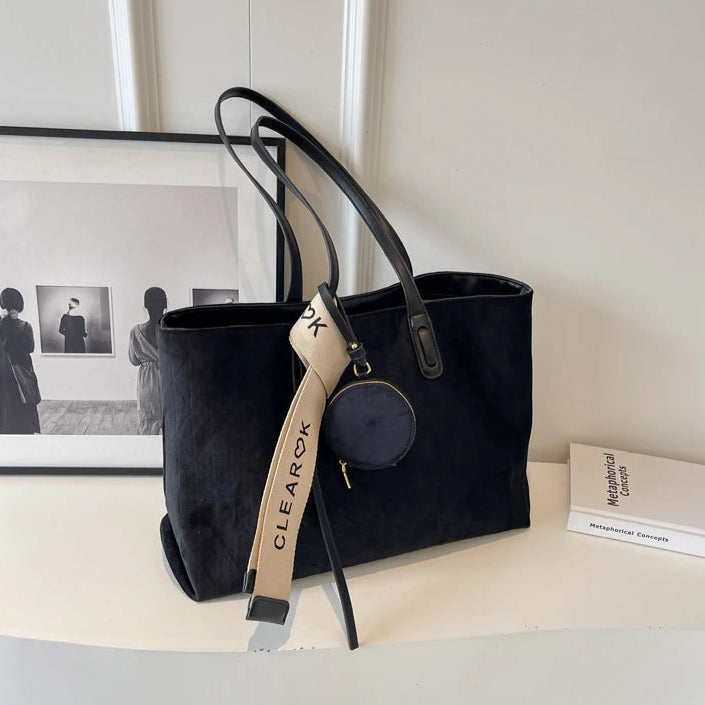 Duża zamszowa torba typu shopper