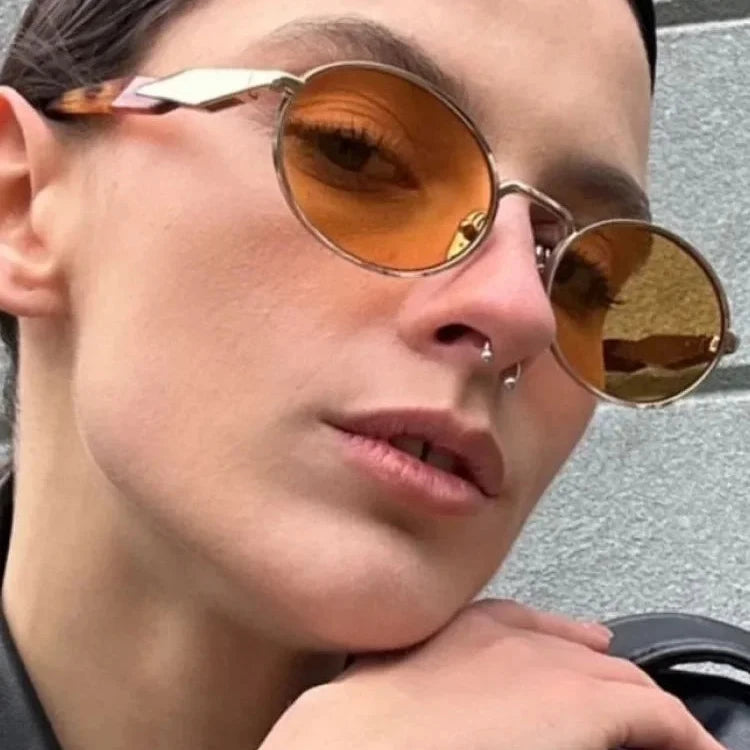 Okrągłe metalowe okulary retro