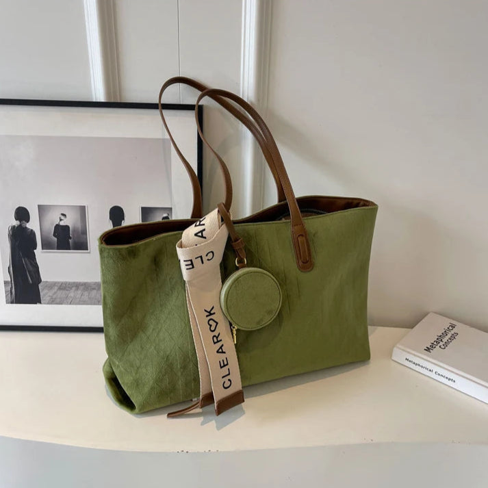 Duża zamszowa torba typu shopper