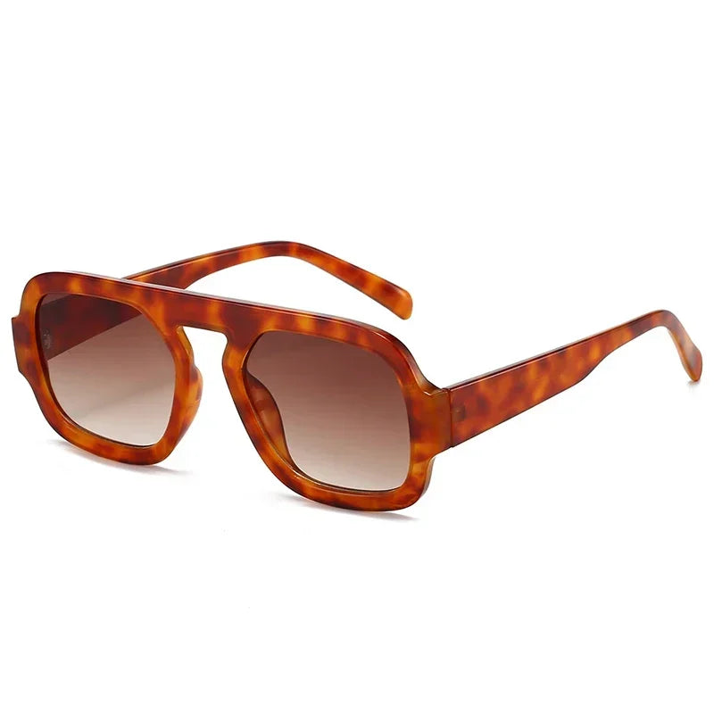 Retro kwadratowe okulary przeciwsłoneczne aviator