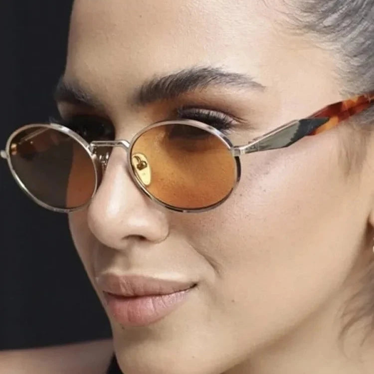 Okrągłe metalowe okulary retro