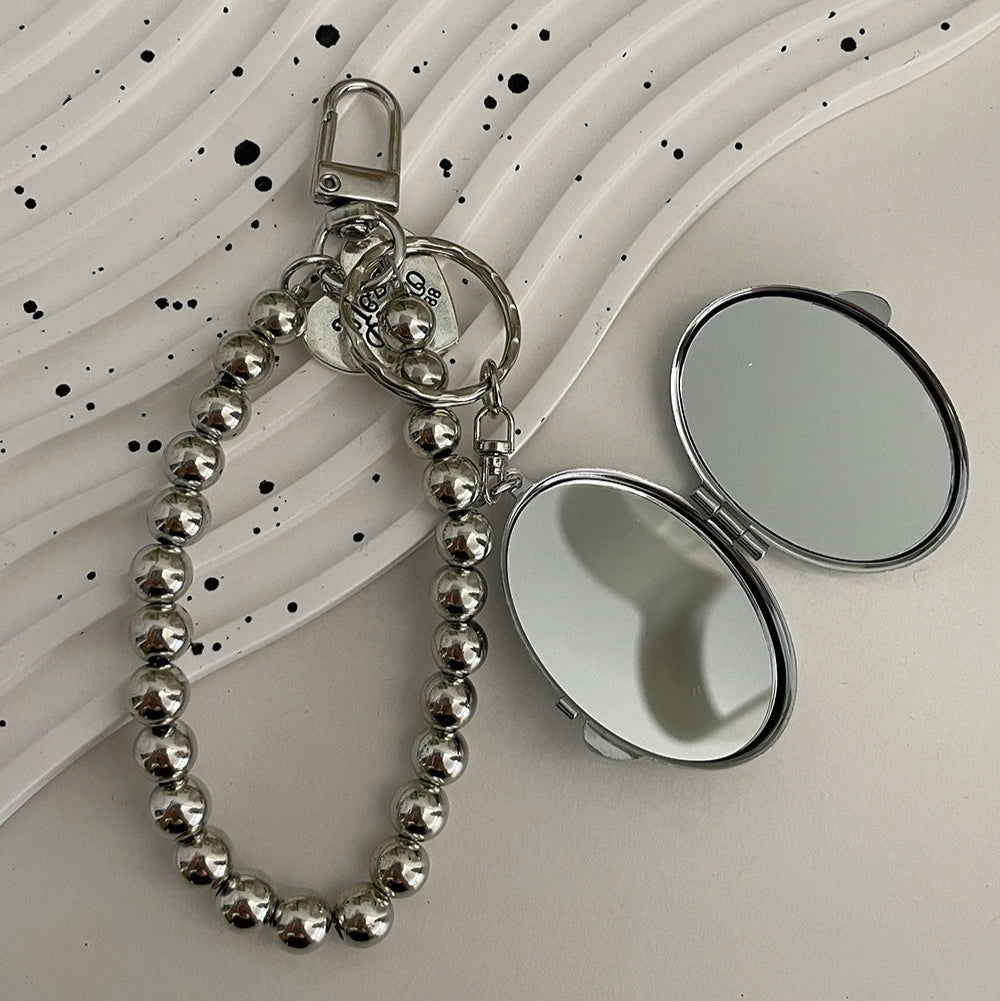 Zawieszka srebrne koraliki z lusterkiem