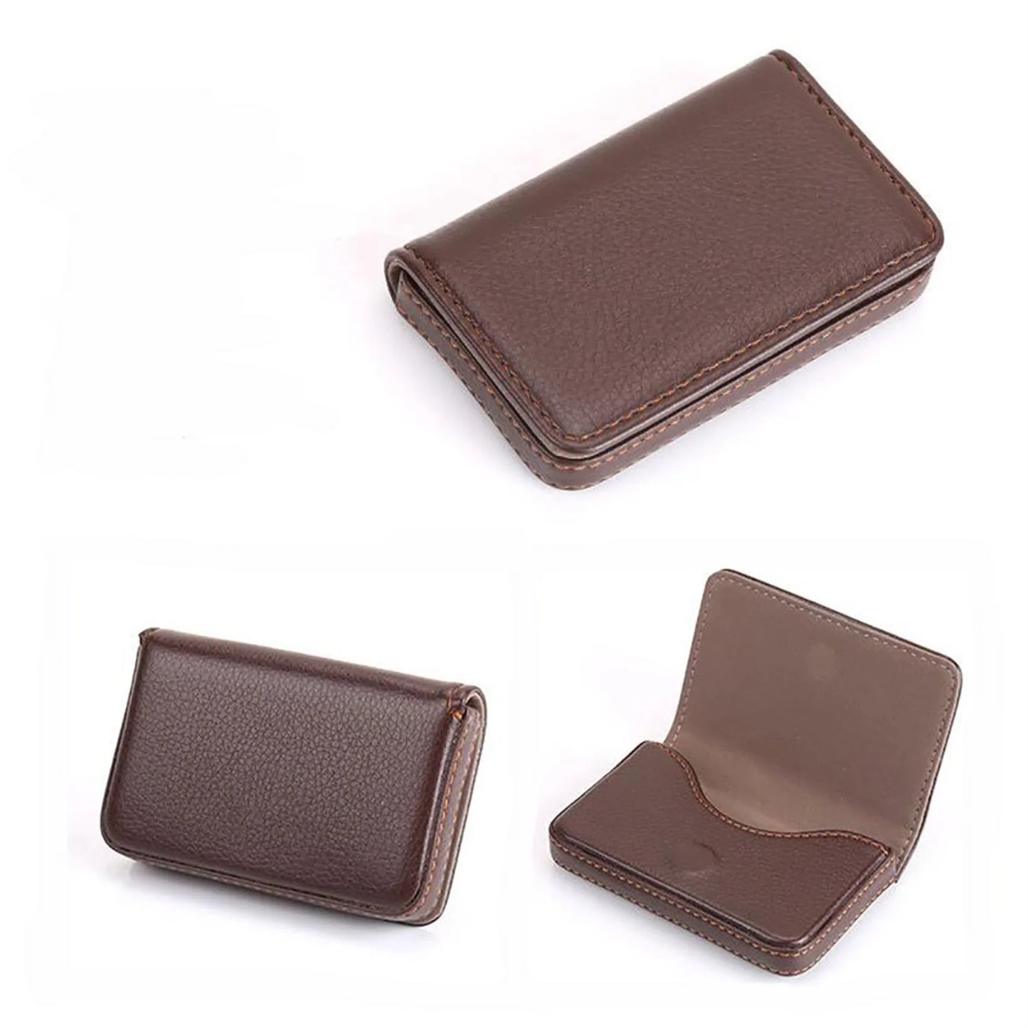 Skórzane etui na karty z magnetyczną klapką