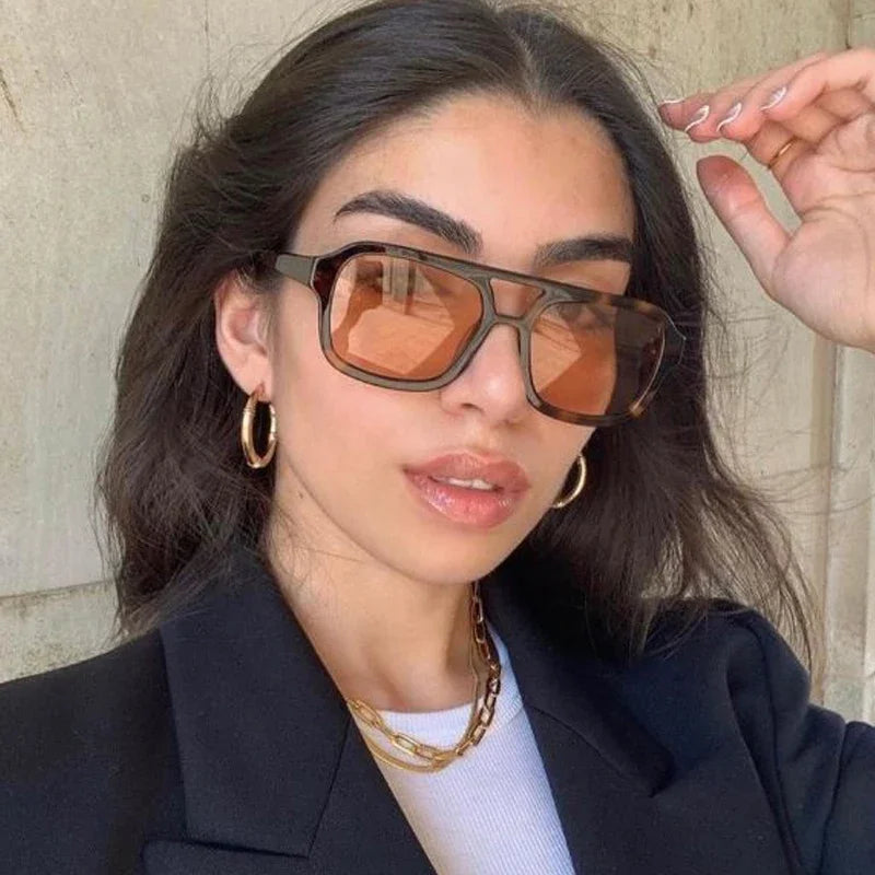 Vintage okulary przeciwsłoneczne z kwadratowymi oprawkami