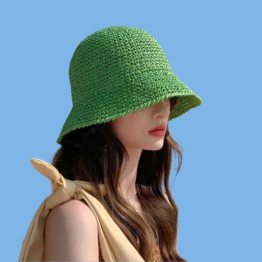 Pleciony kapelusz przeciwsłoneczny z małym rondem