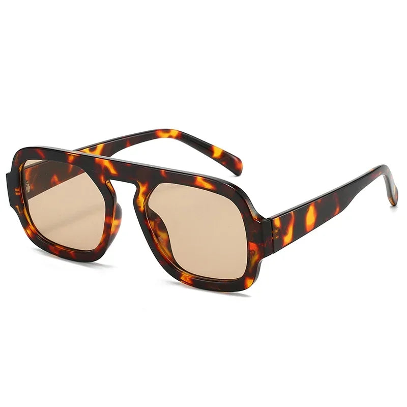 Retro kwadratowe okulary przeciwsłoneczne aviator