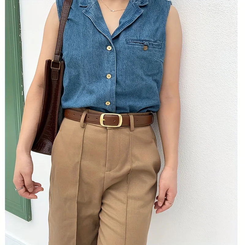 Klasyczny pasek z prostokątną klamrą