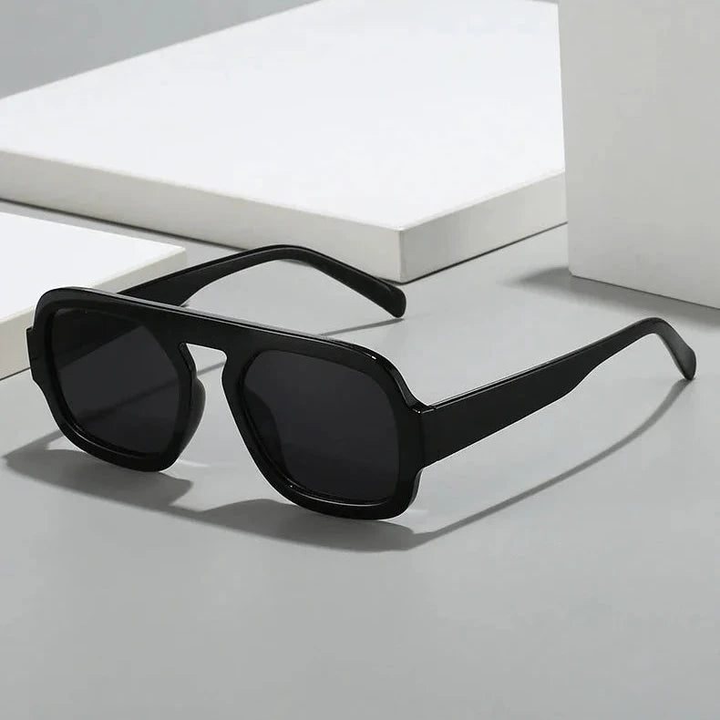 Retro kwadratowe okulary przeciwsłoneczne aviator
