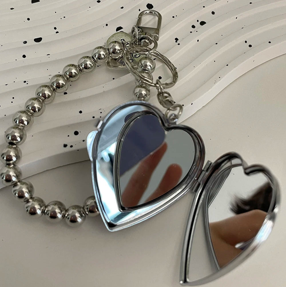 Zawieszka srebrne koraliki z lusterkiem