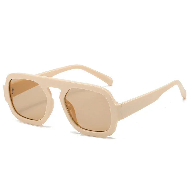 Retro kwadratowe okulary przeciwsłoneczne aviator