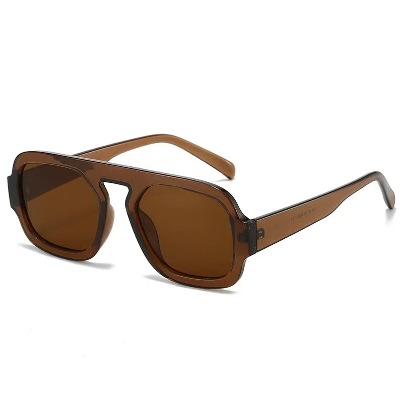 Retro kwadratowe okulary przeciwsłoneczne aviator
