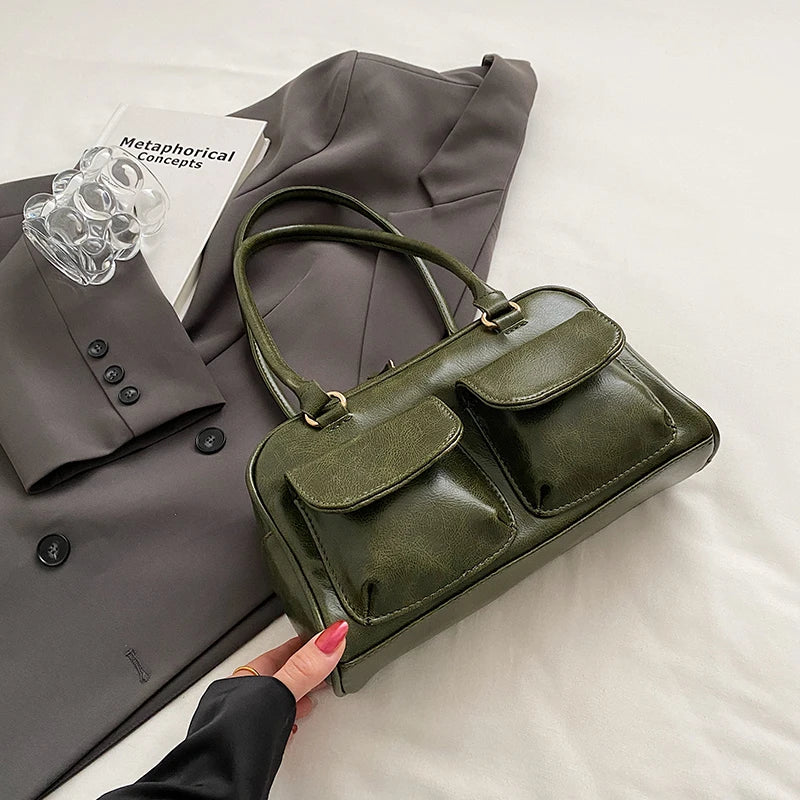 Torba na ramię z dwoma kieszonkami z przodu