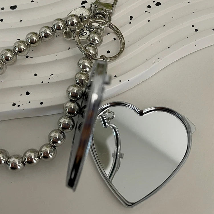 Zawieszka srebrne koraliki z lusterkiem