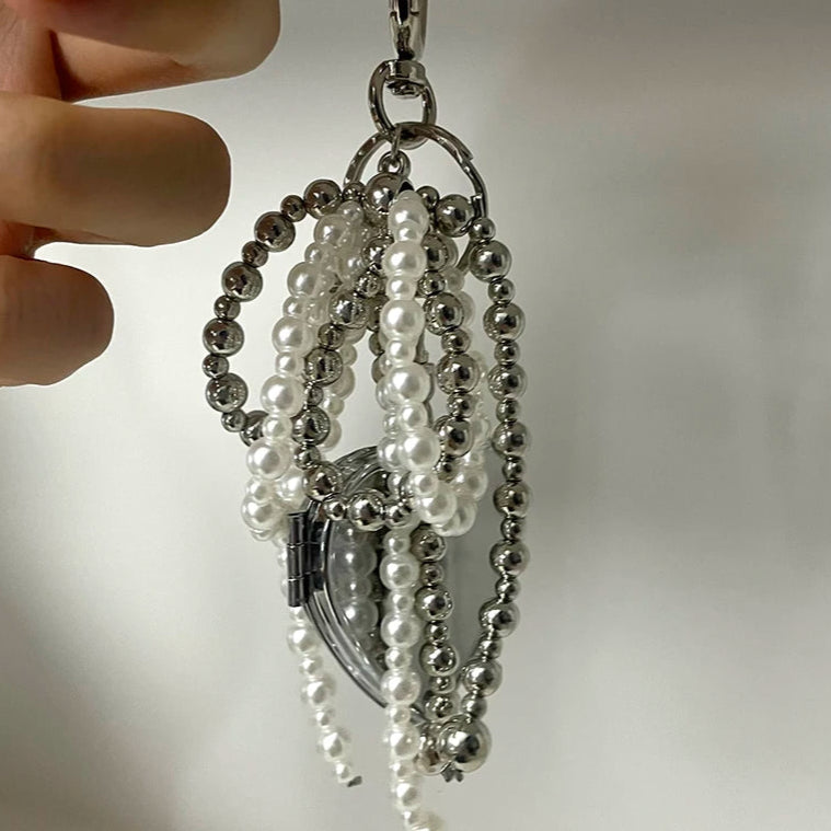 Zawieszka srebrne koraliki z lusterkiem