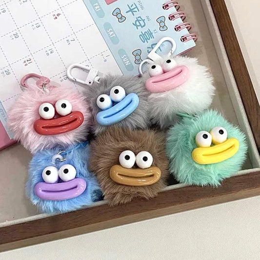 Zawieszka futrzana głowa trolla