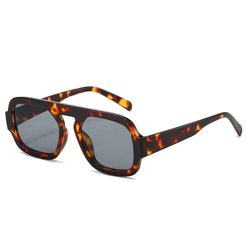 Retro kwadratowe okulary przeciwsłoneczne aviator