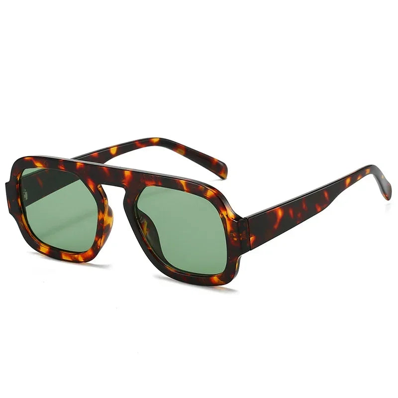 Retro kwadratowe okulary przeciwsłoneczne aviator