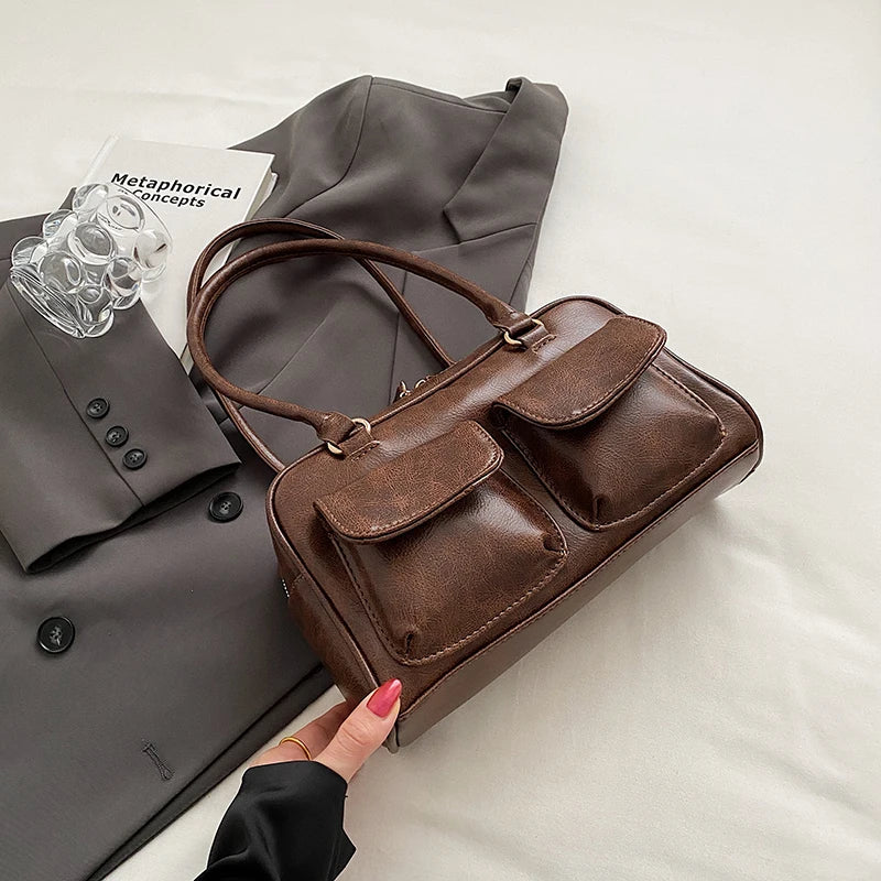 Torba na ramię z dwoma kieszonkami z przodu