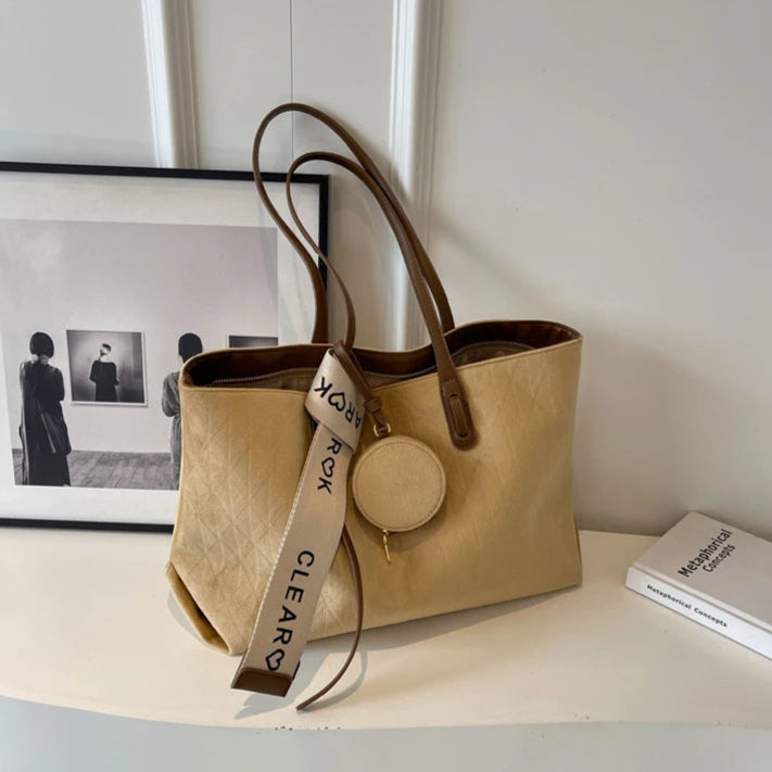 Duża zamszowa torba typu shopper