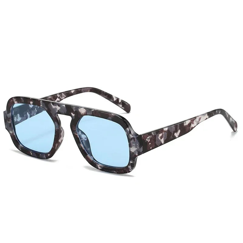Retro kwadratowe okulary przeciwsłoneczne aviator