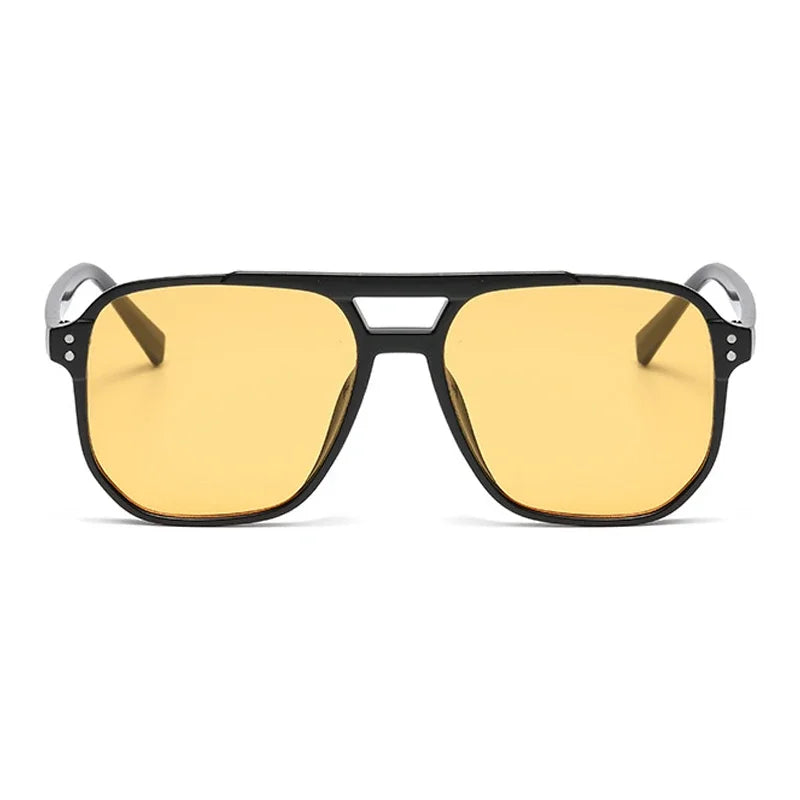 Kwadratowe okulary aviator vintage