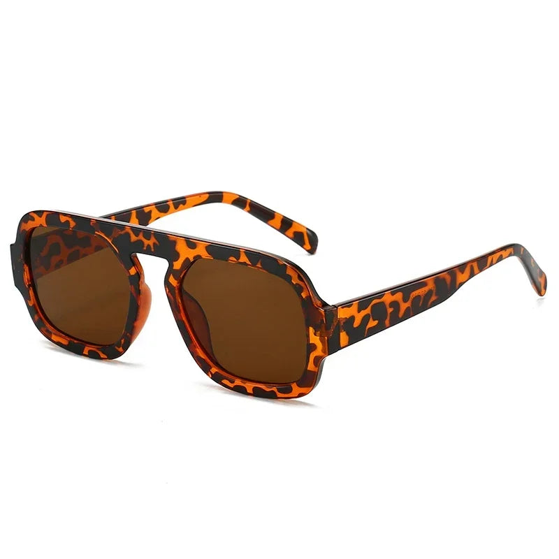 Retro kwadratowe okulary przeciwsłoneczne aviator