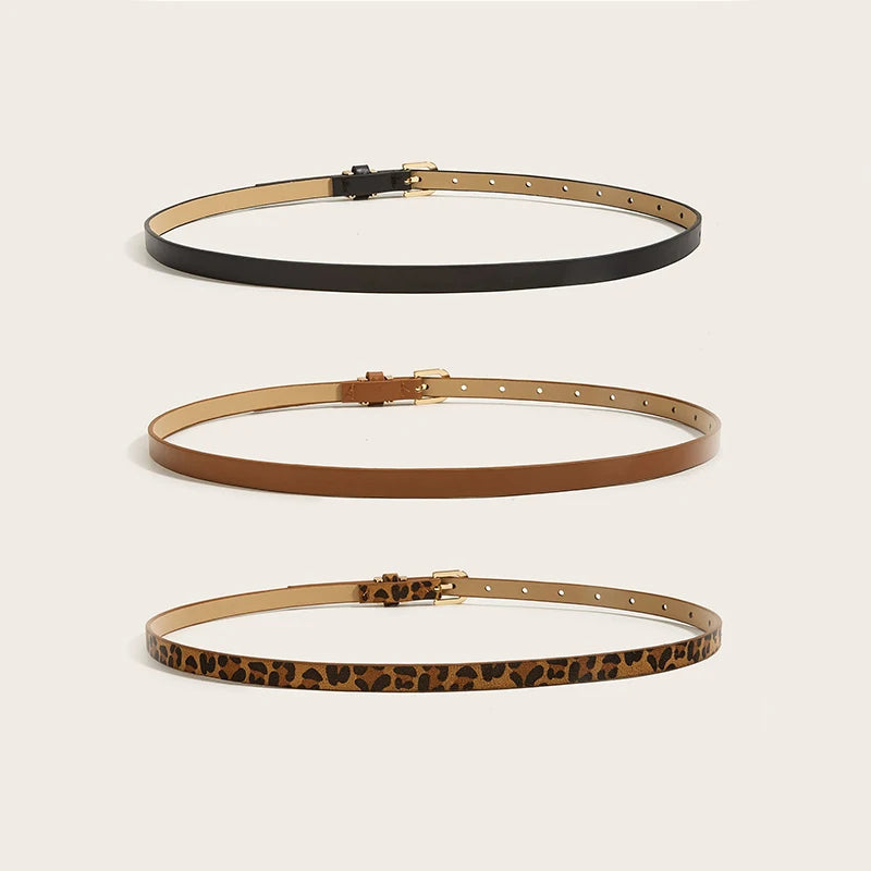 Cienki pasek ze złotą zaokrągloną klamerką