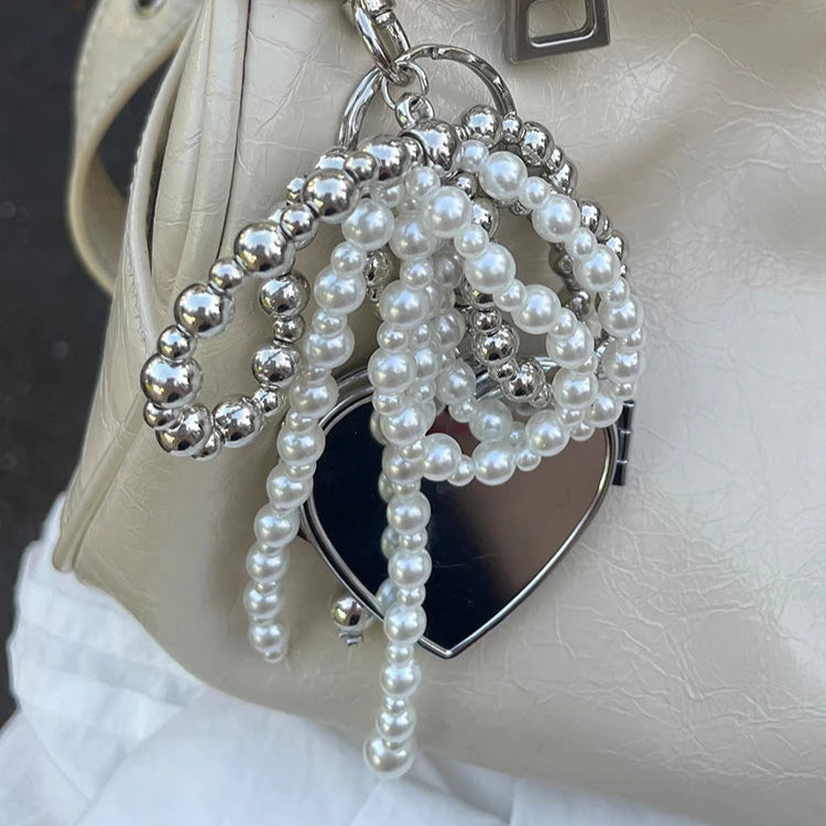 Zawieszka srebrne koraliki z lusterkiem