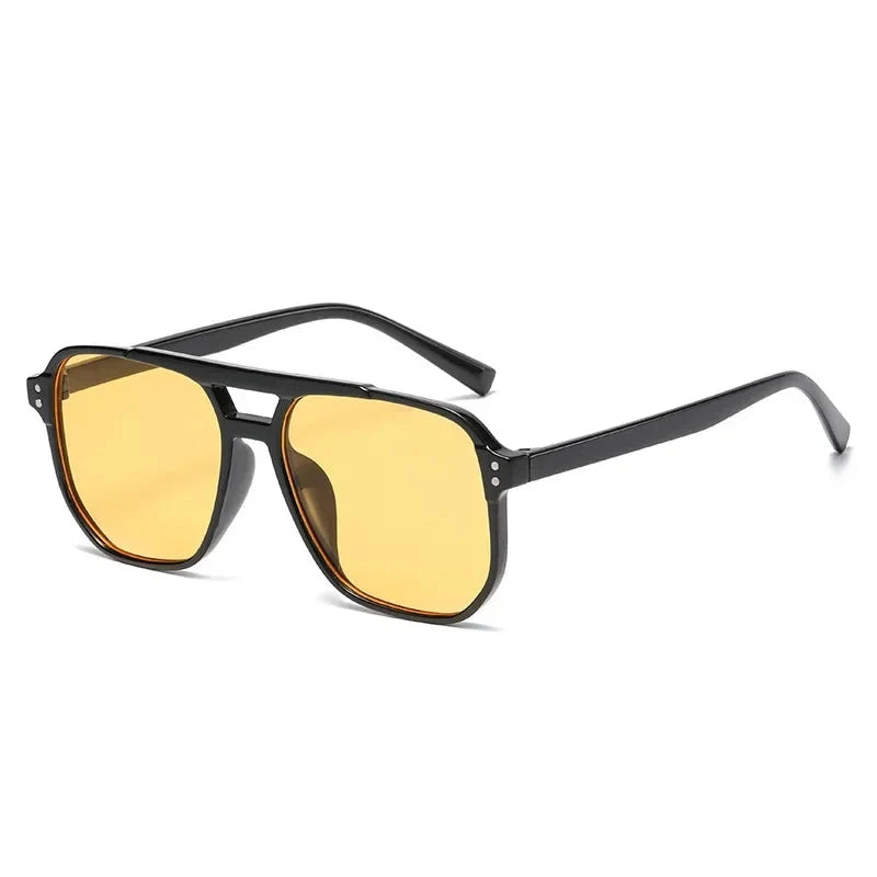 Kwadratowe okulary aviator vintage