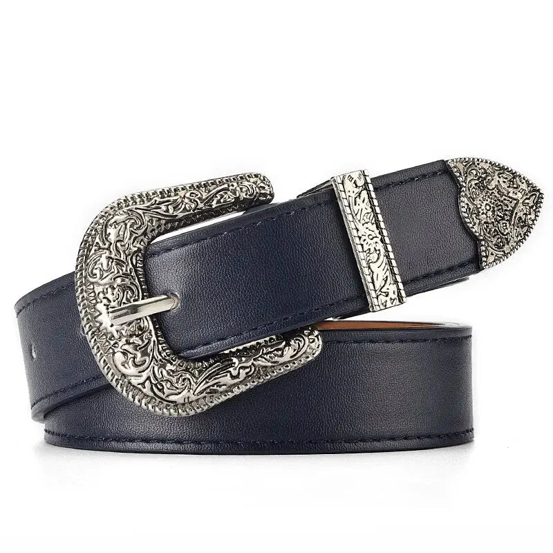 Pasek w kowbojskim stylu z ozdobną klamrą