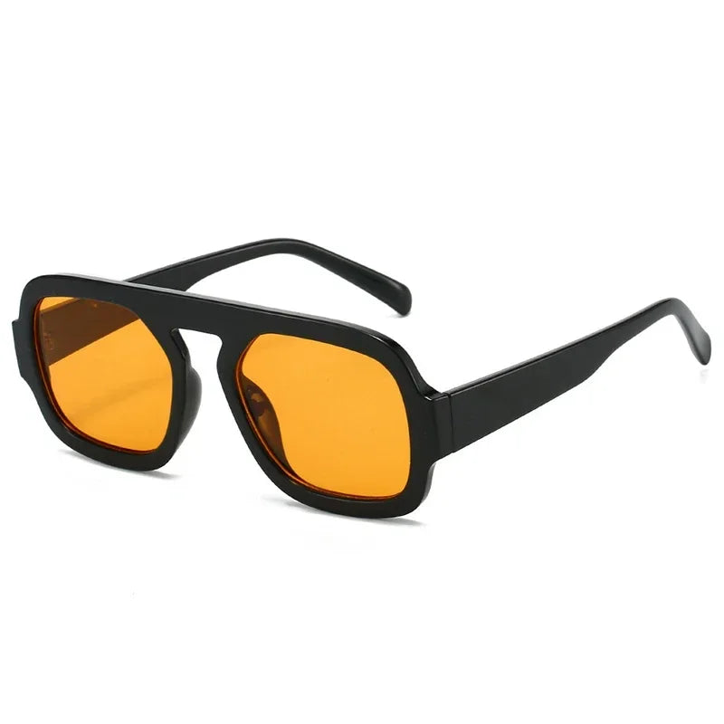 Retro kwadratowe okulary przeciwsłoneczne aviator