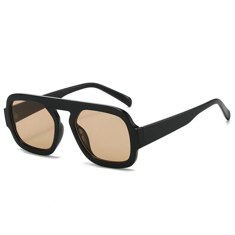 Retro kwadratowe okulary przeciwsłoneczne aviator
