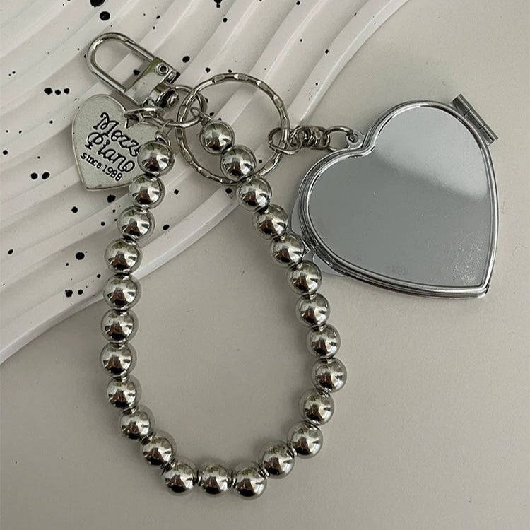 Zawieszka srebrne koraliki z lusterkiem