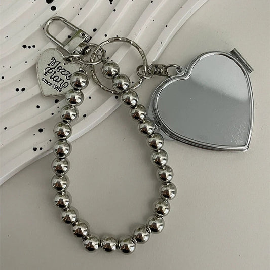 Zawieszka srebrne koraliki z lusterkiem