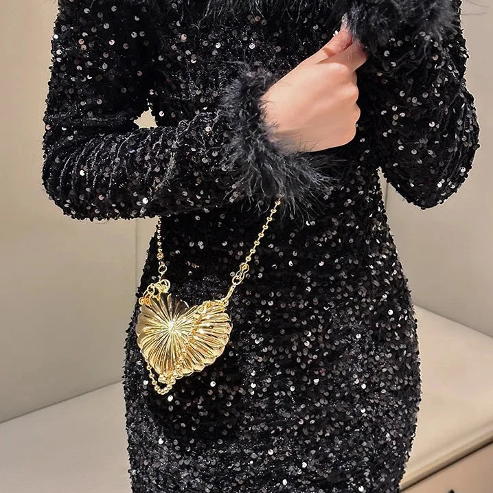 Mała torebka ozdobna serce