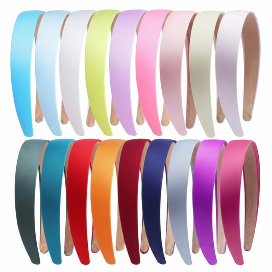 Satynowa ozdobna opaska do włosów w jednolitym kolorze