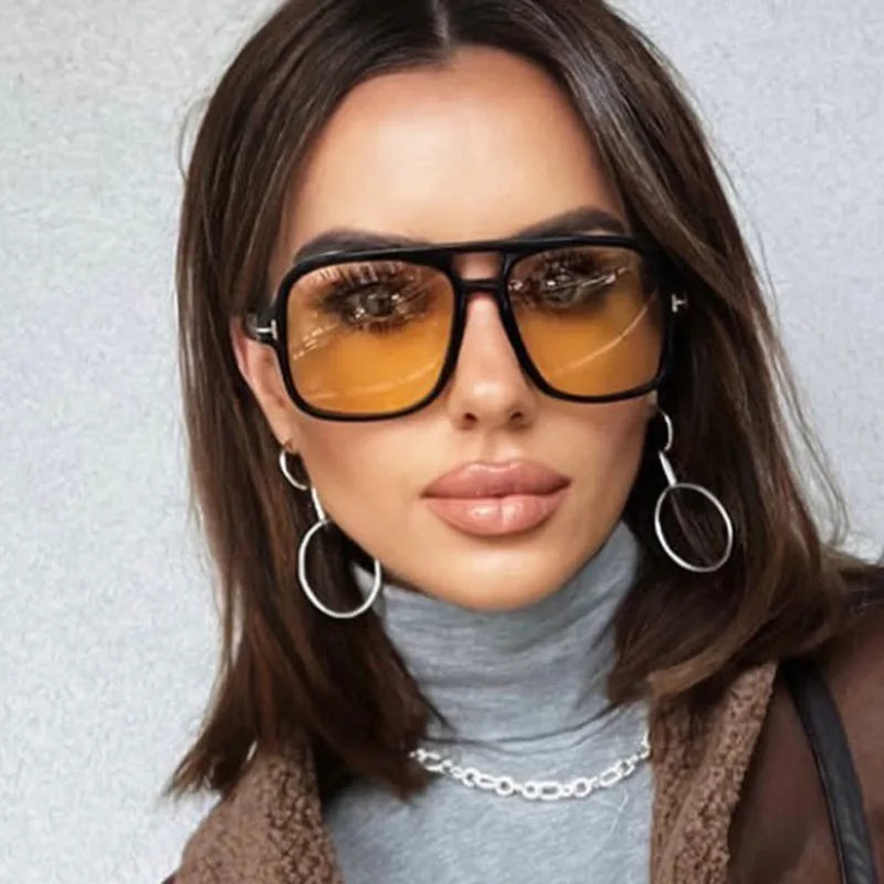 Duże okulary przeciwsłoneczne pilotki retro