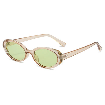 Owalne okulary retro z kolorową soczewką