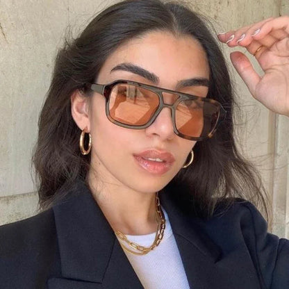 Vintage okulary przeciwsłoneczne z kwadratowymi oprawkami