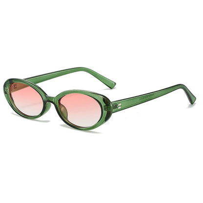Owalne okulary retro z kolorową soczewką