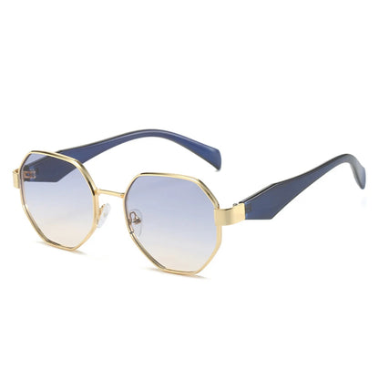 Retro okulary przeciwsłoneczne z geometrycznymi metalowymi ramkami