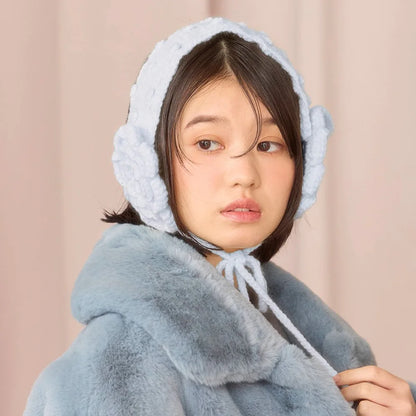 Dziergane nauszniki z kwiatami