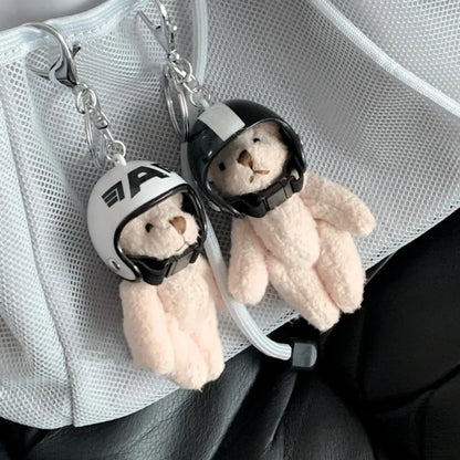 Zawieszka pluszowy miś w kasku
