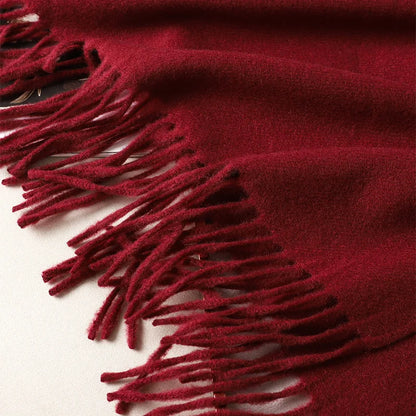 Zimowy szalik damski z frędzlami